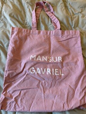 Mansur Gavriel Pink Canvas Logo Tote